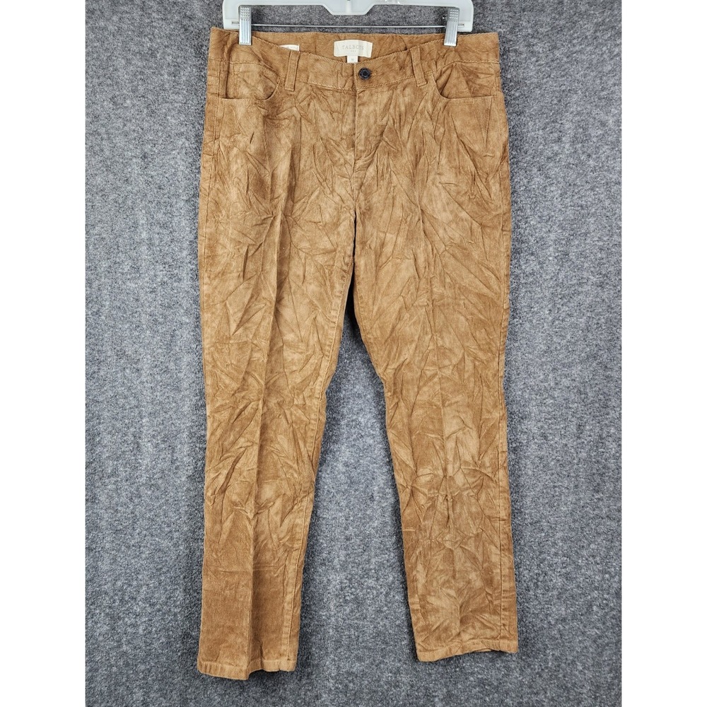 Talbots Corduroy Pants Women Size 10 Camel Brown Signature Ankle Straight Leg